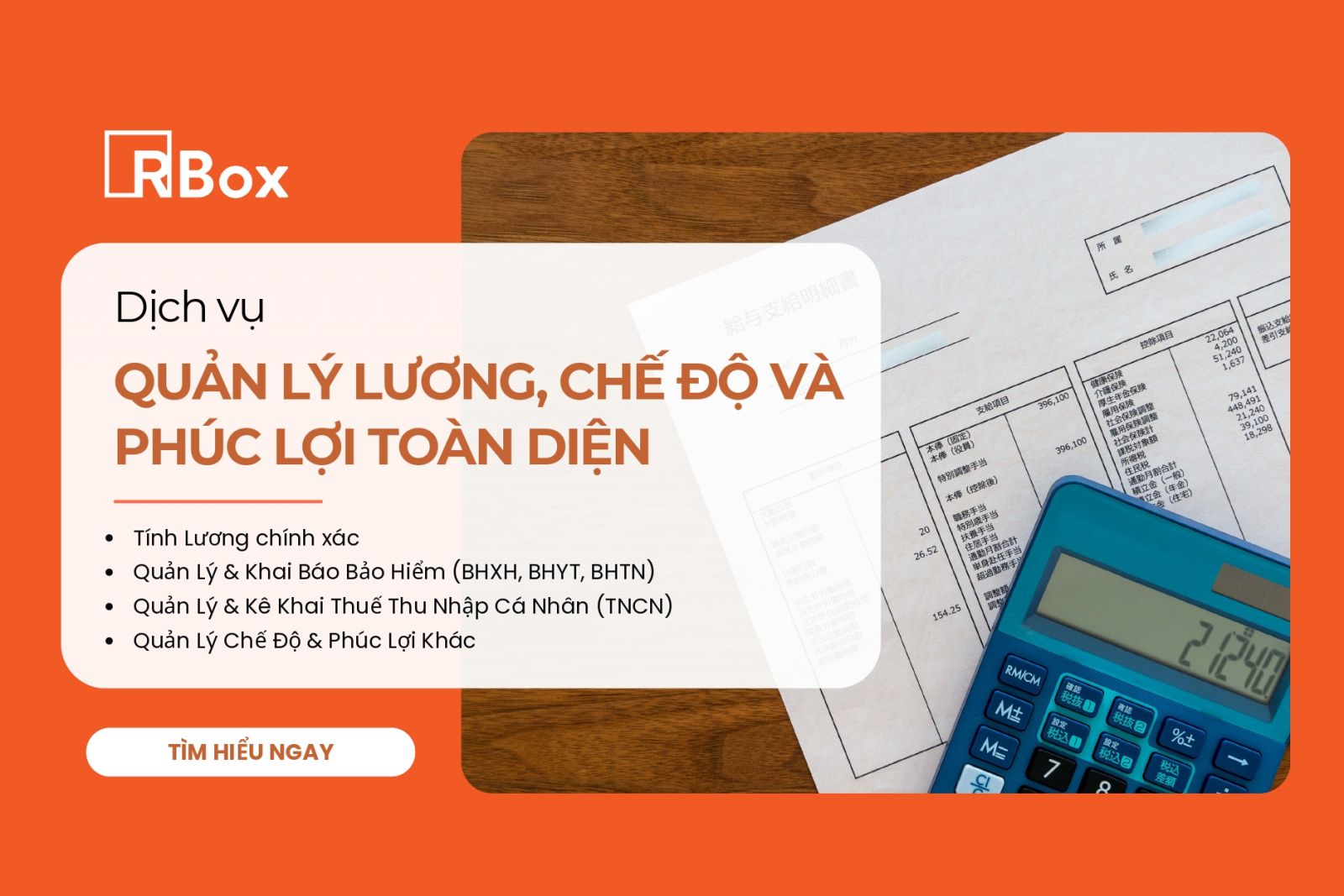 Dịch Vụ Quản Lý Lương, Chế Độ & Phúc Lợi (Payroll Service) - RBox
